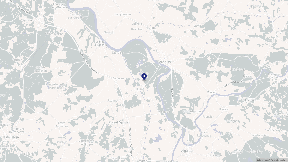 Aperçu cartographique de Villeton, centré sur la commune