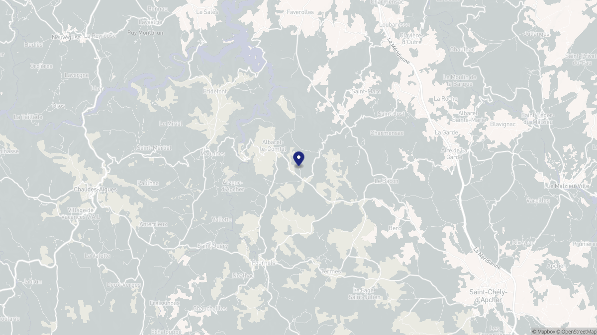 Aperçu cartographique de Albaret-le-Comtal, centré sur la commune