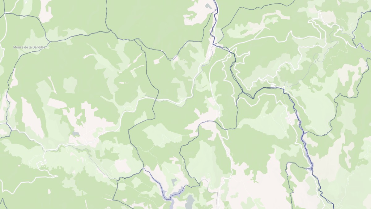 Aperçu cartographique de La Bastide-Puylaurent, centré sur la commune