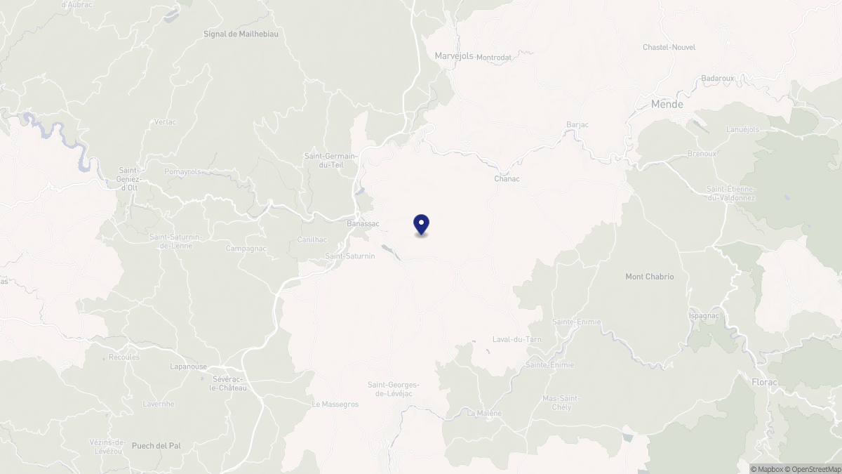 Aperçu cartographique de La Canourgue, centré sur la commune