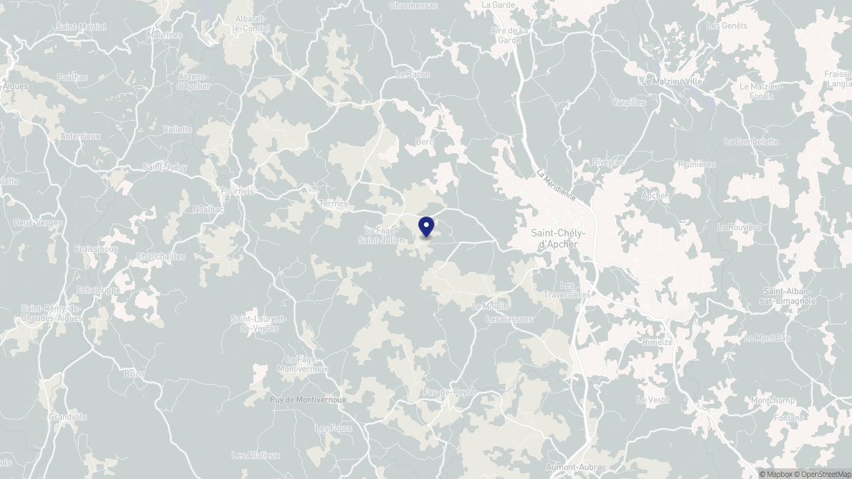 Aperçu cartographique de La Fage-Saint-Julien, centré sur la commune