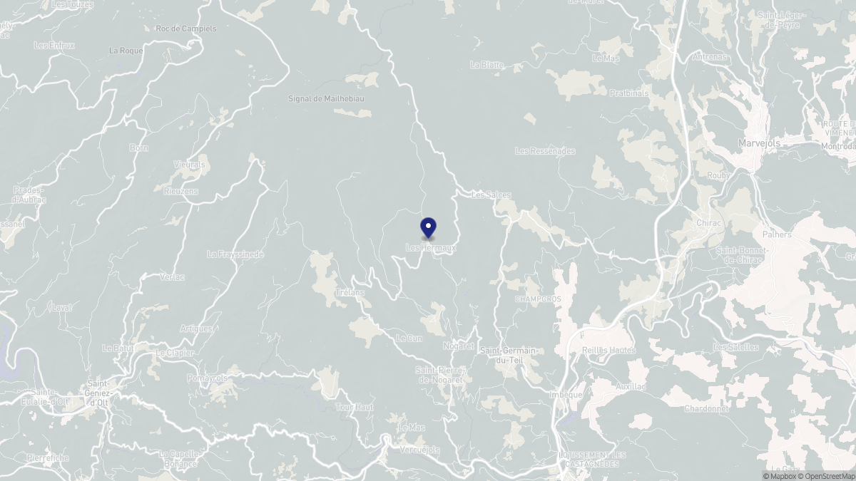 Aperçu cartographique de Les Hermaux, centré sur la commune