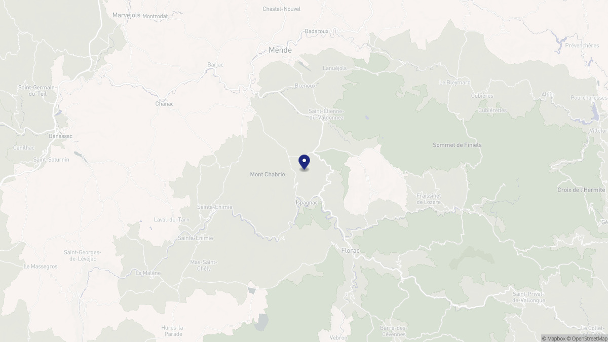 Aperçu cartographique de Ispagnac, centré sur la commune