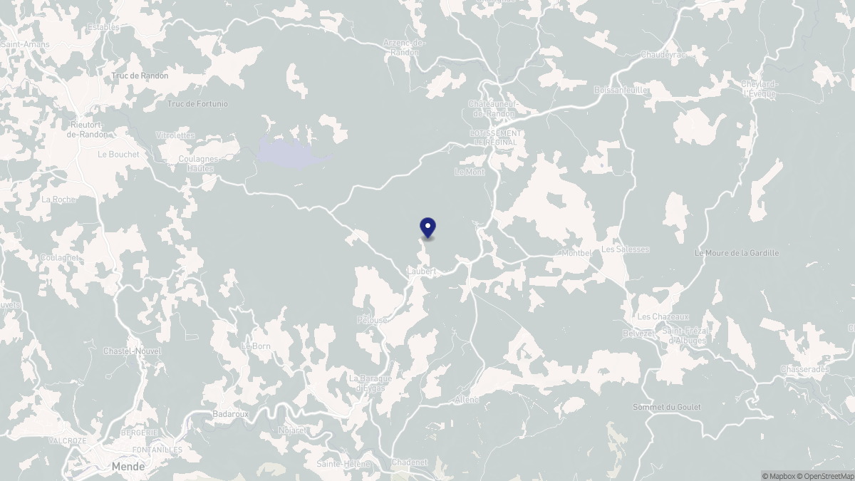 Aperçu cartographique de Laubert, centré sur la commune
