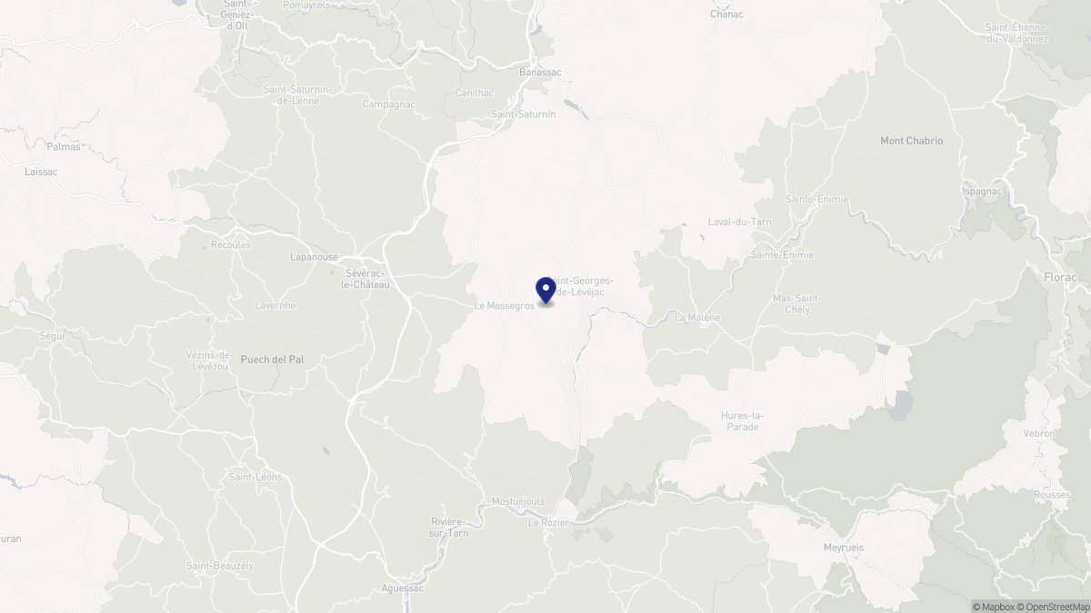 Aperçu cartographique de Massegros Causses Gorges, centré sur la commune