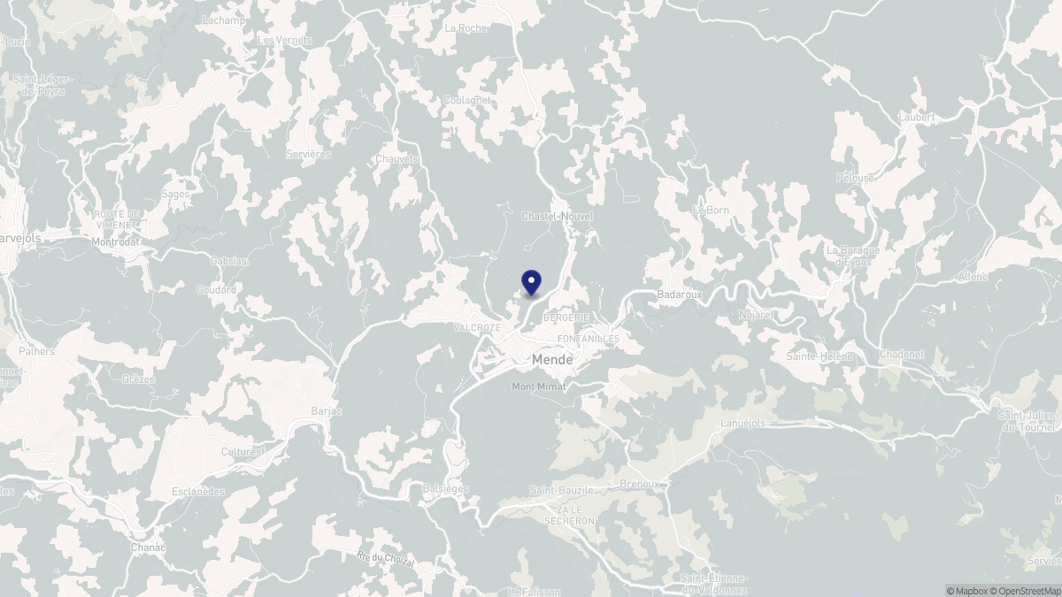 Aperçu cartographique de Mende, centré sur la commune