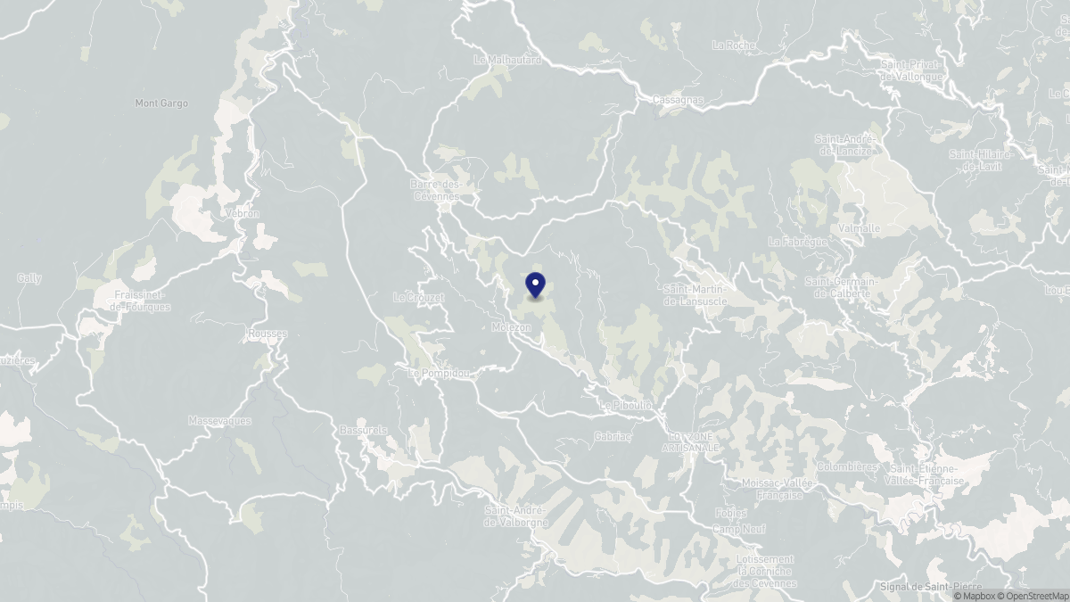 Aperçu cartographique de Molezon, centré sur la commune