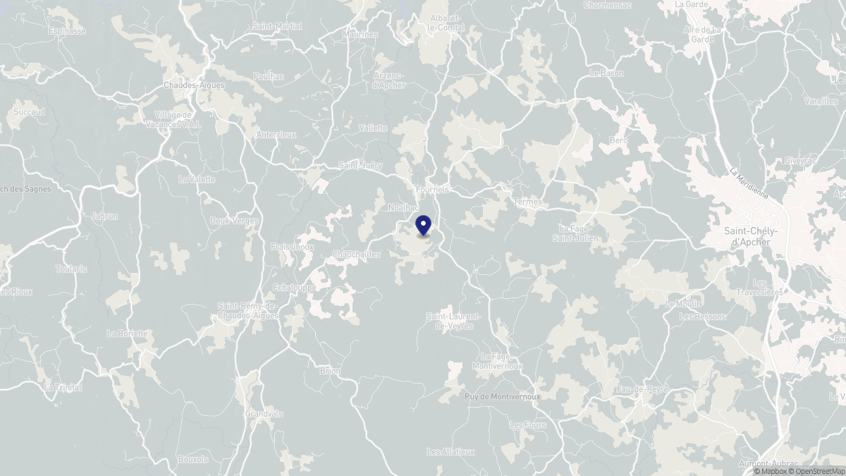 Aperçu cartographique de Noalhac, centré sur la commune