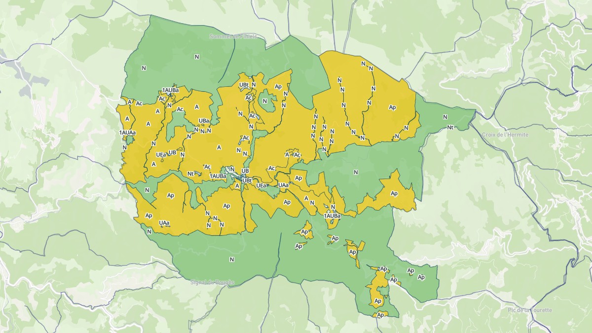 Aperçu cartographique de Pont de Montvert - Sud Mont Lozère, centré sur la commune