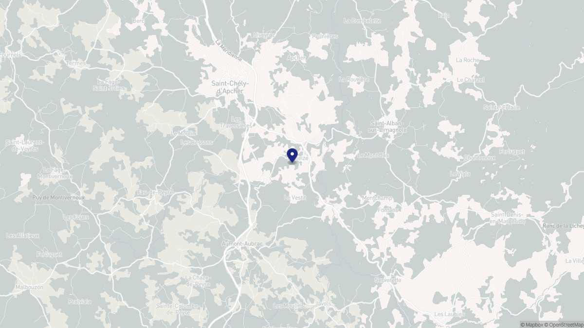 Aperçu cartographique de Rimeize, centré sur la commune