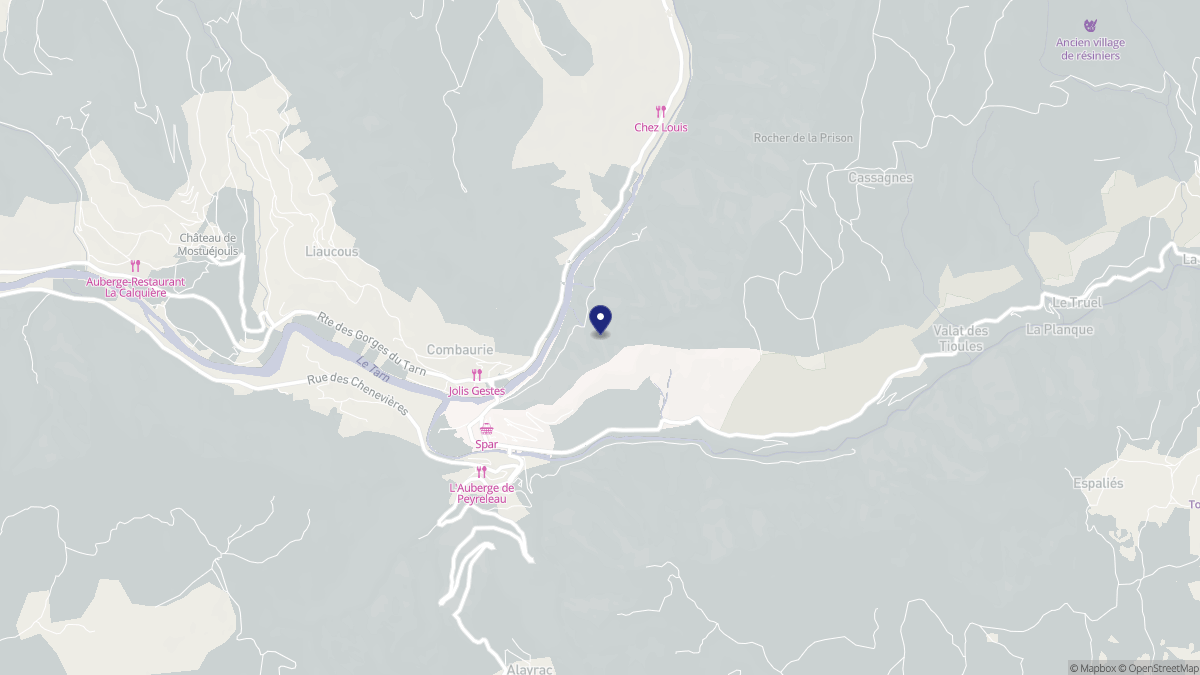 Aperçu cartographique de Le Rozier, centré sur la commune