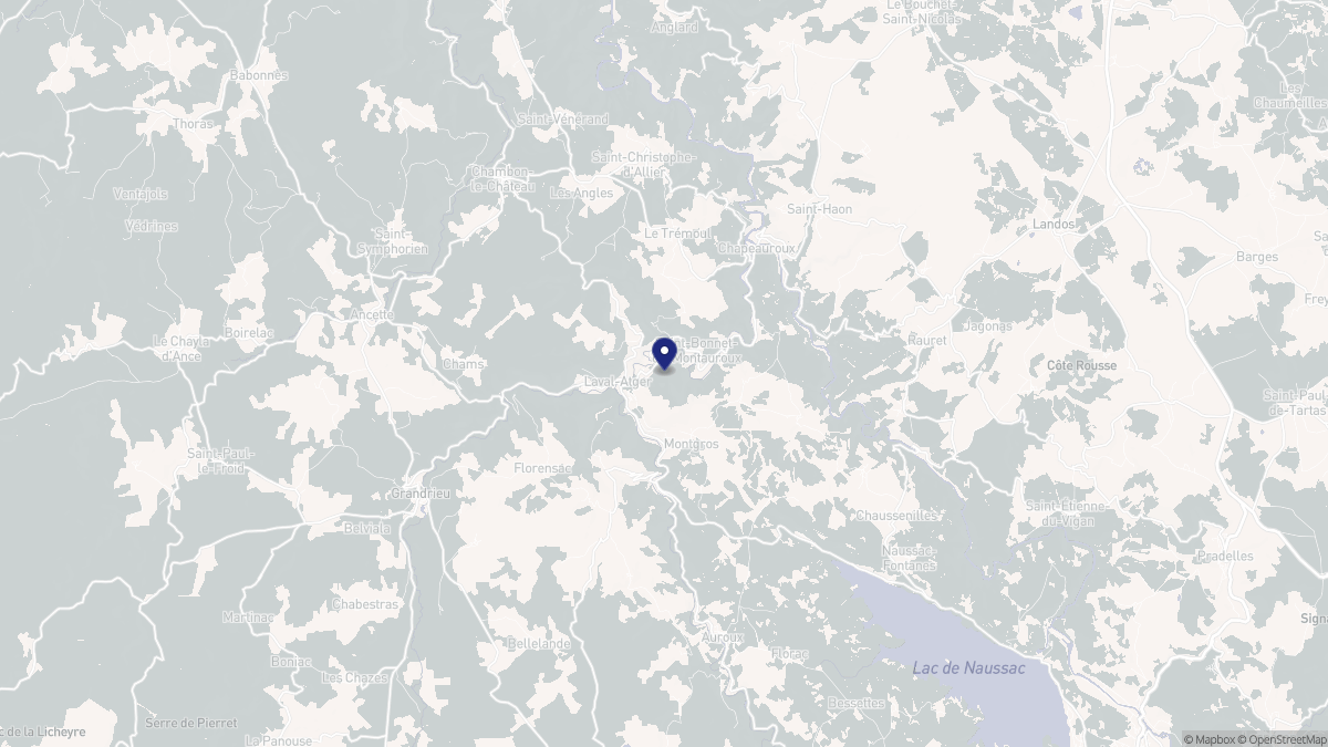 Aperçu cartographique de Saint Bonnet-Laval, centré sur la commune