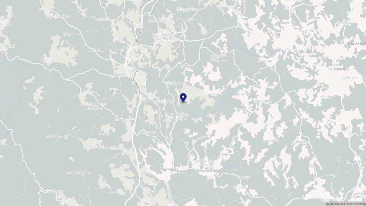 Aperçu cartographique de Saint-Léger-de-Peyre, centré sur la commune