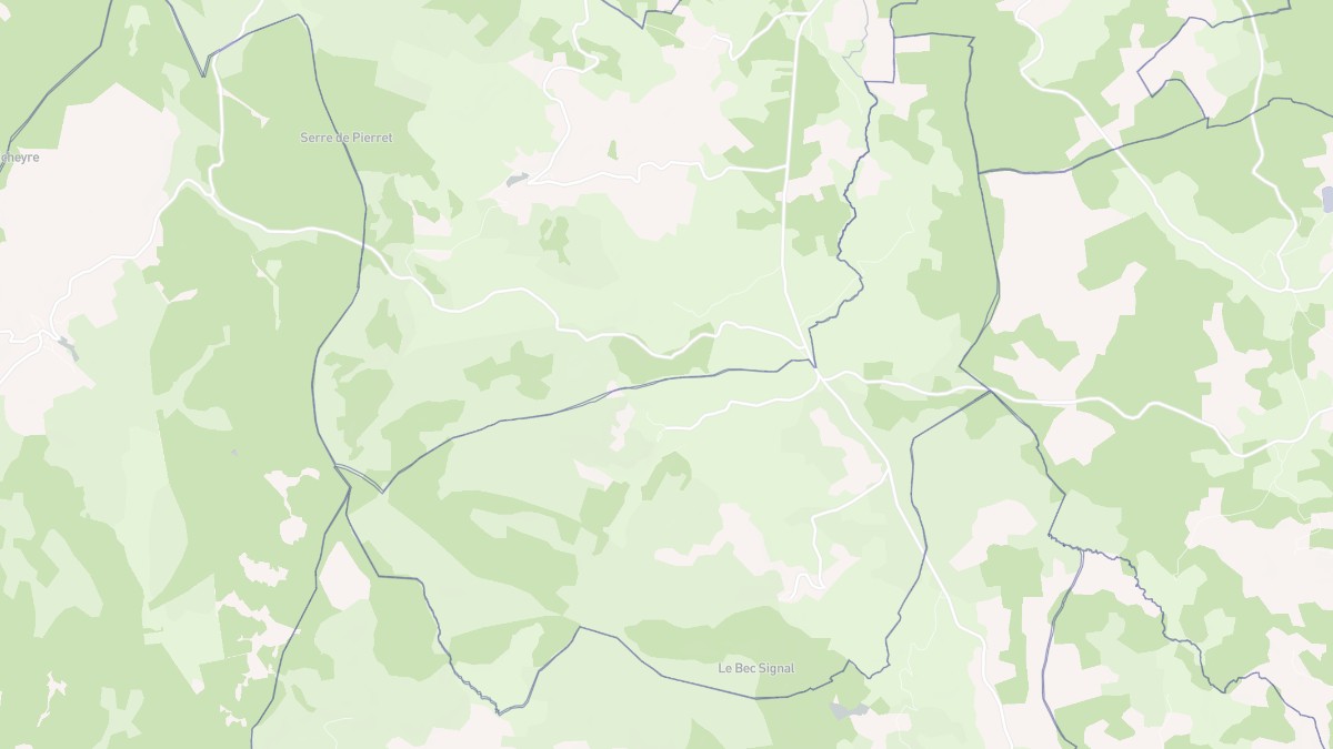 Aperçu cartographique de Saint-Sauveur-de-Ginestoux, centré sur la commune