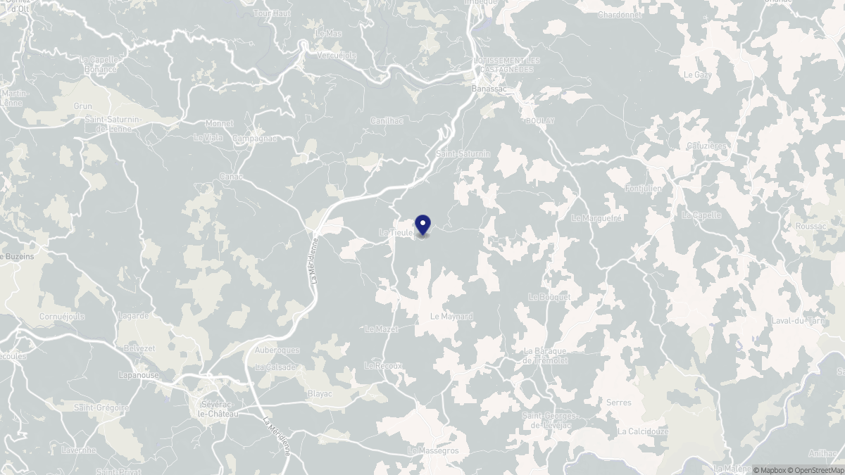 Aperçu cartographique de La Tieule, centré sur la commune