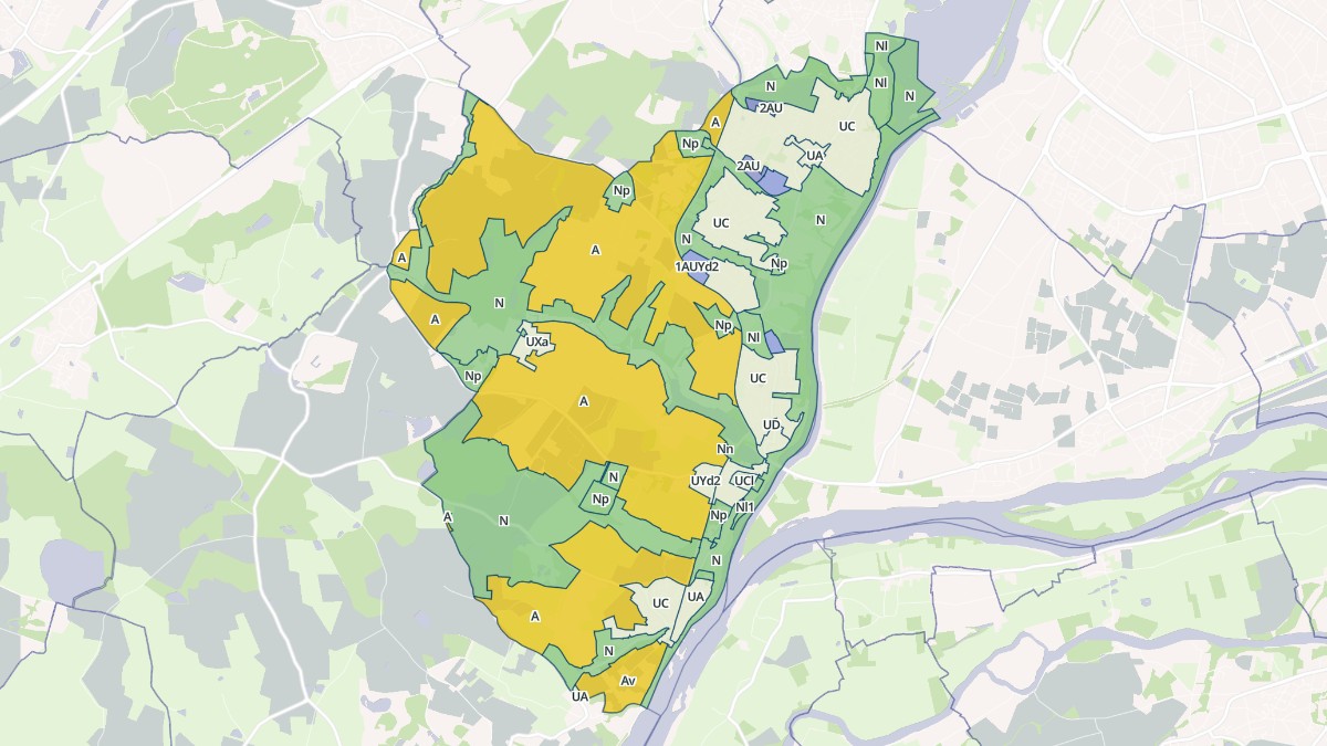 Aperçu cartographique de Bouchemaine, centré sur la commune