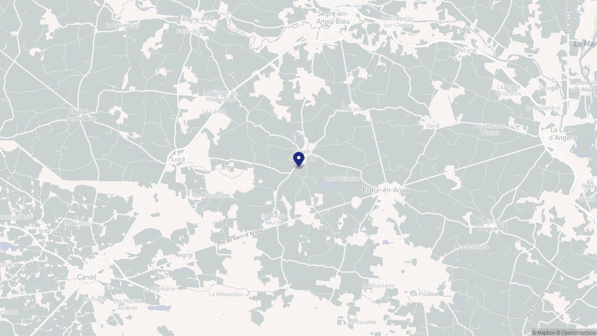 Aperçu cartographique de Chazé-sur-Argos, centré sur la commune