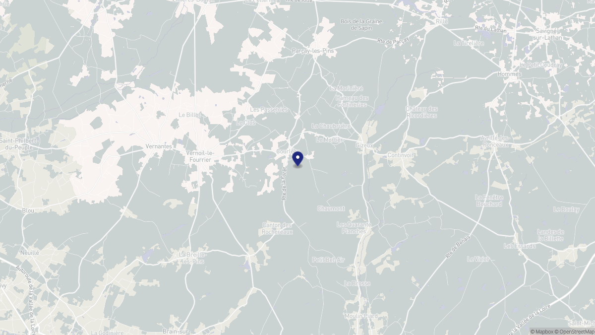 Aperçu cartographique de Courléon, centré sur la commune