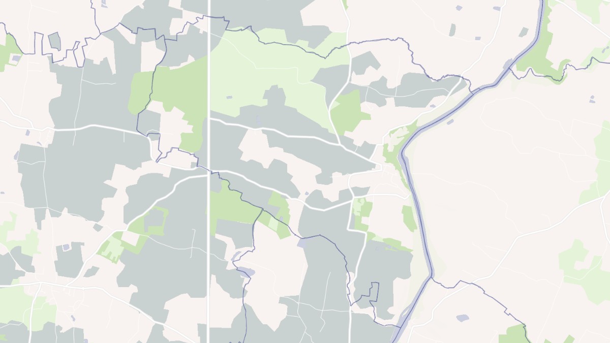 Aperçu cartographique de La Jaille-Yvon, centré sur la commune