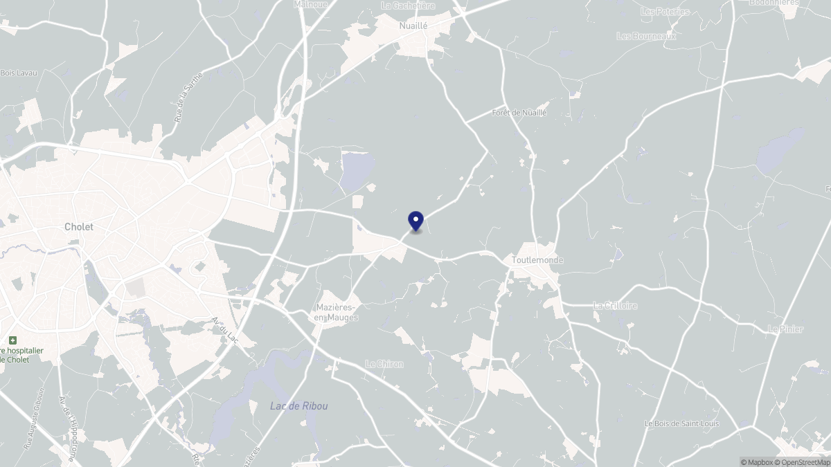 Aperçu cartographique de Mazières-en-Mauges, centré sur la commune