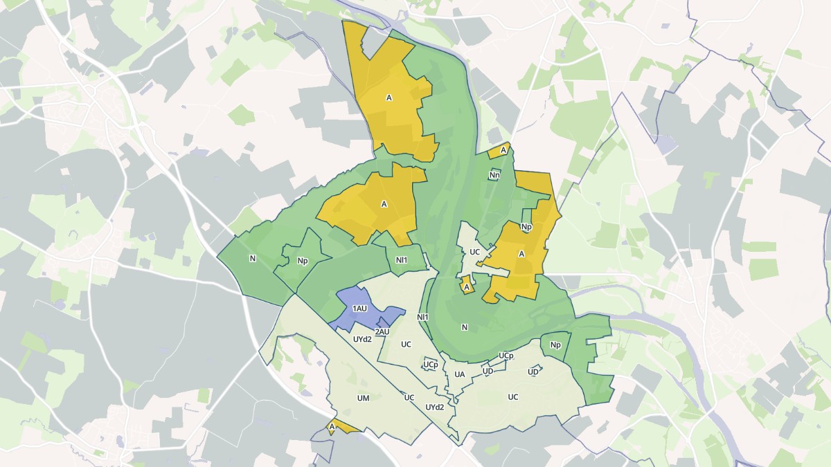 Aperçu cartographique de Montreuil-Juigné, centré sur la commune