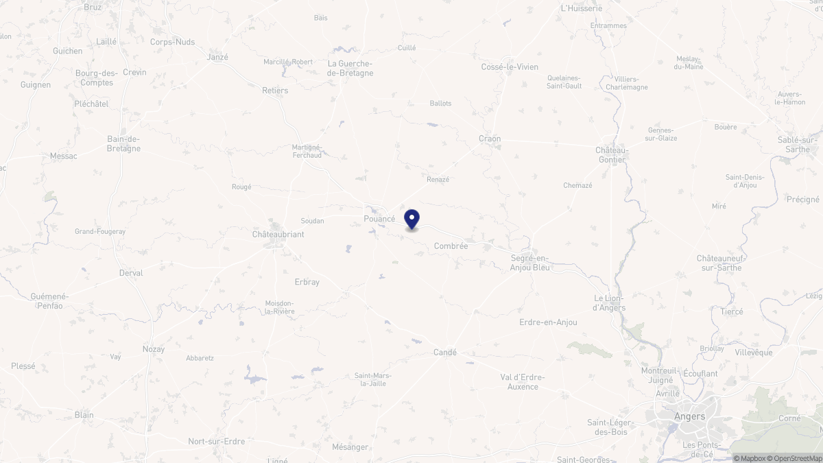 Aperçu cartographique de Ombrée d'Anjou, centré sur la commune