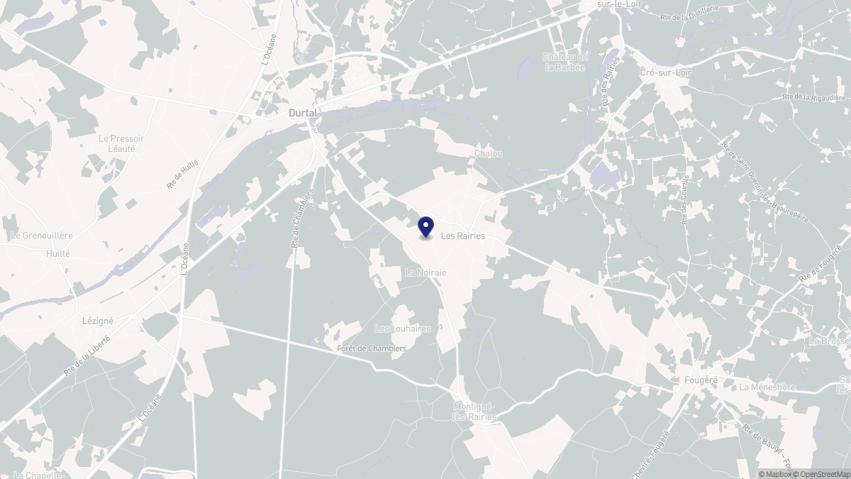 Aperçu cartographique de Les Rairies, centré sur la commune