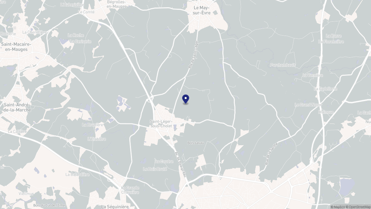 Aperçu cartographique de Saint-Léger-sous-Cholet, centré sur la commune