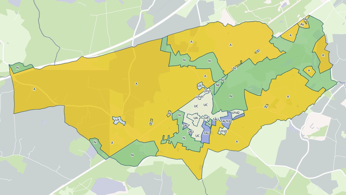 Aperçu cartographique de Saint-Martin-du-Fouilloux, centré sur la commune