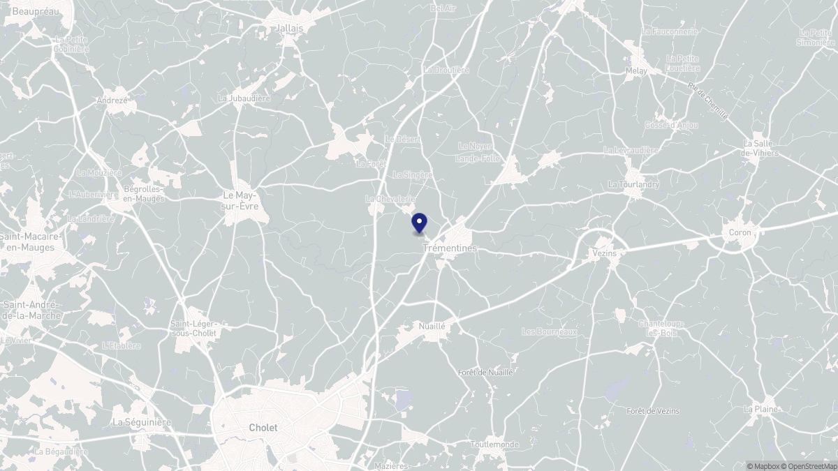 Aperçu cartographique de Trémentines, centré sur la commune