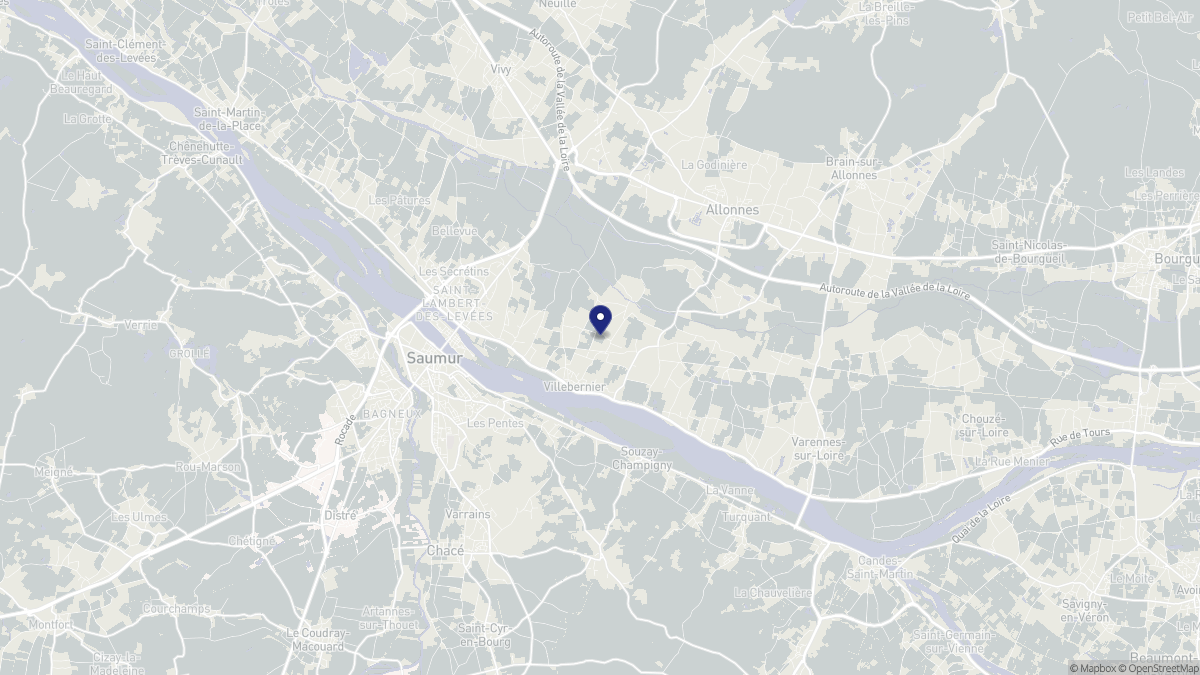 Aperçu cartographique de Villebernier, centré sur la commune