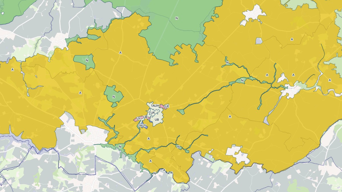 Aperçu cartographique de Yzernay, centré sur la commune