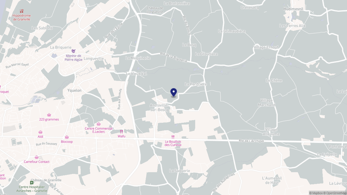 Aperçu cartographique de Anctoville-sur-Boscq, centré sur la commune