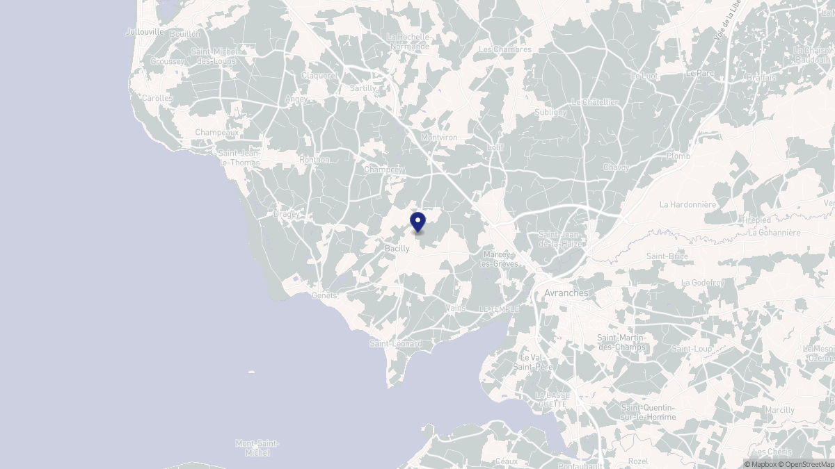 Aperçu cartographique de Bacilly, centré sur la commune