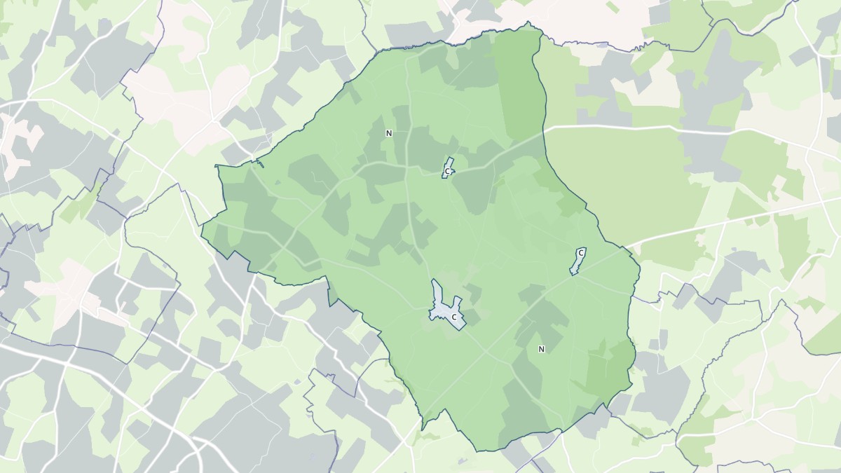 Aperçu cartographique de Besneville, centré sur la commune