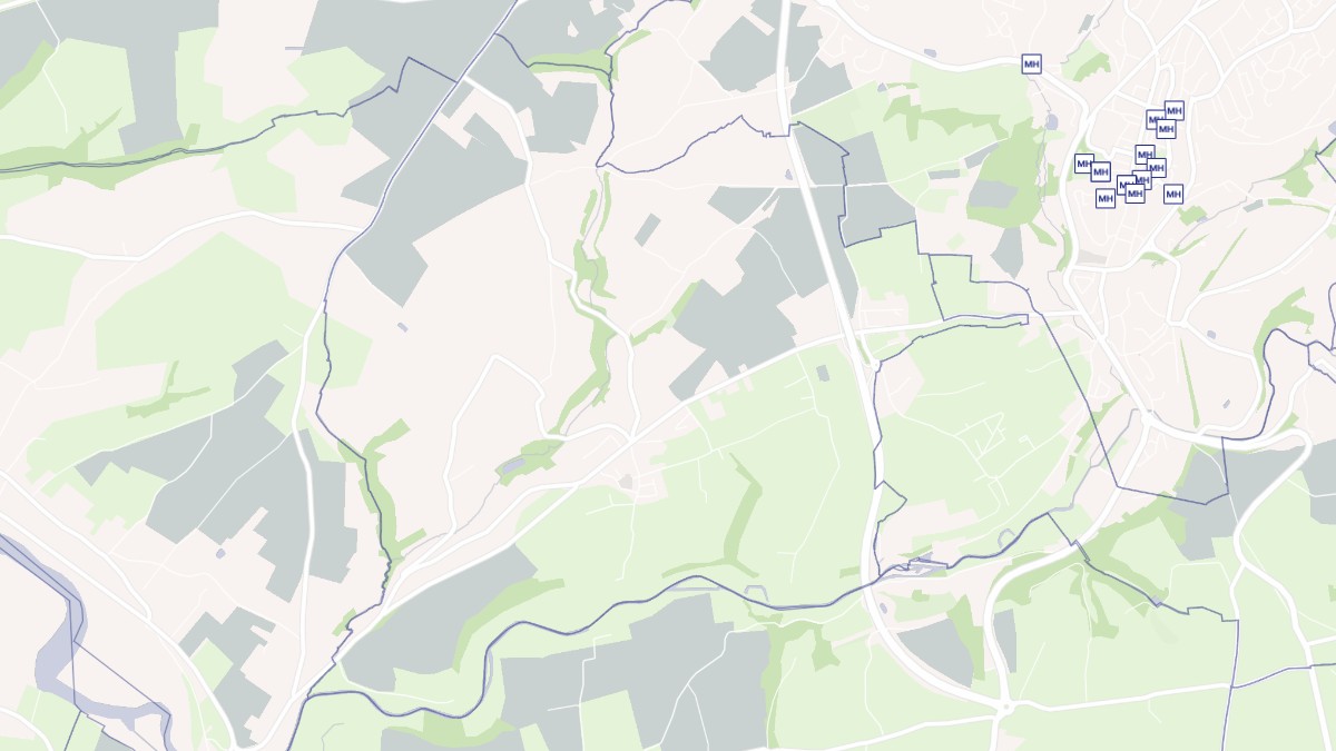 Aperçu cartographique de Bricqueville-la-Blouette, centré sur la commune