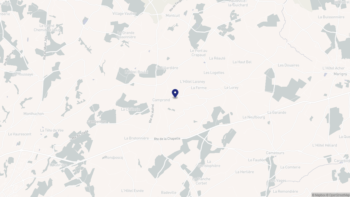 Aperçu cartographique de Camprond, centré sur la commune