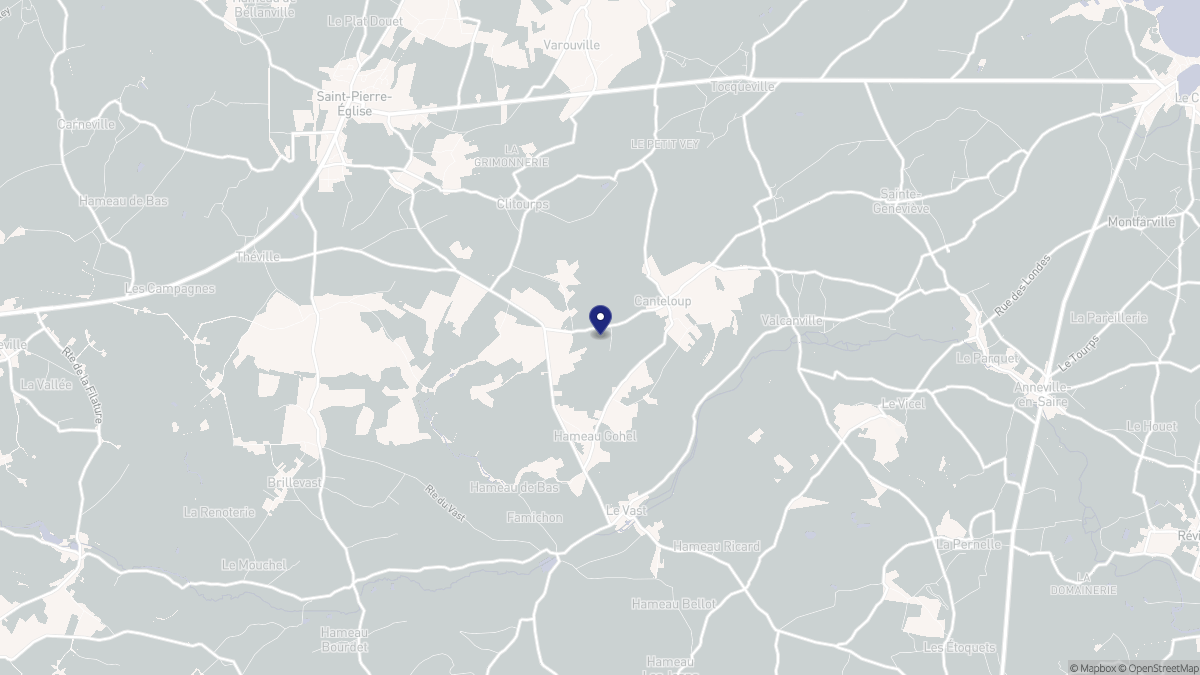 Aperçu cartographique de Canteloup, centré sur la commune