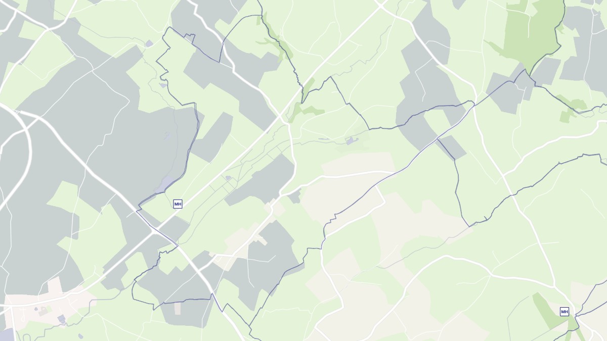 Aperçu cartographique de Canville-la-Rocque, centré sur la commune