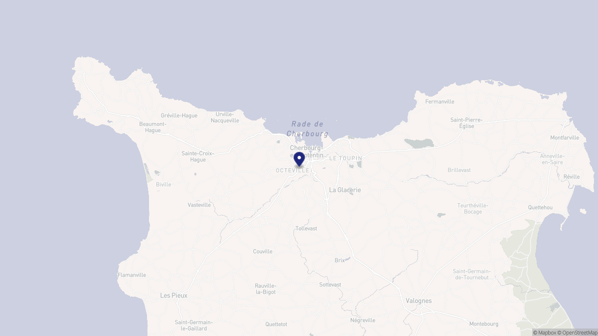 Aperçu cartographique de Cherbourg-en-Cotentin, centré sur la commune