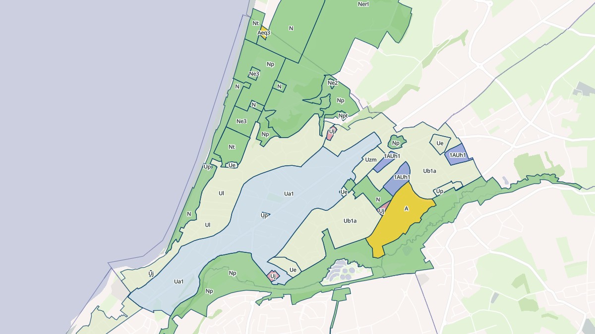 Aperçu cartographique de Donville-les-Bains, centré sur la commune
