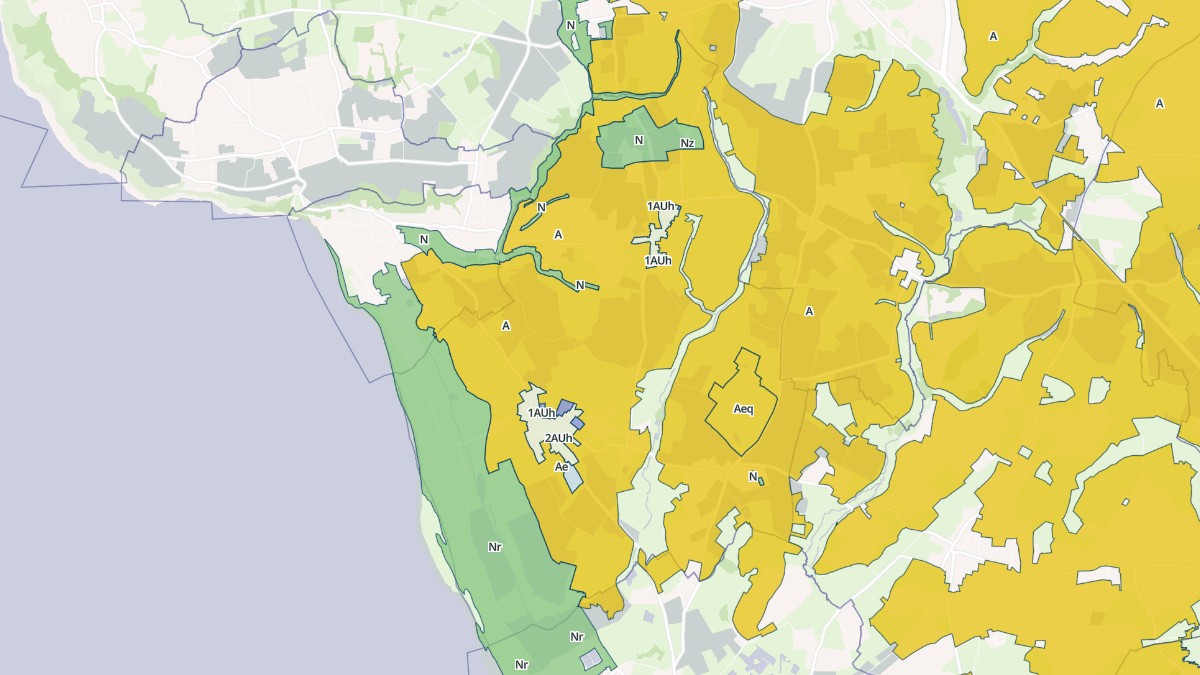 Aperçu cartographique de Dragey-Ronthon, centré sur la commune
