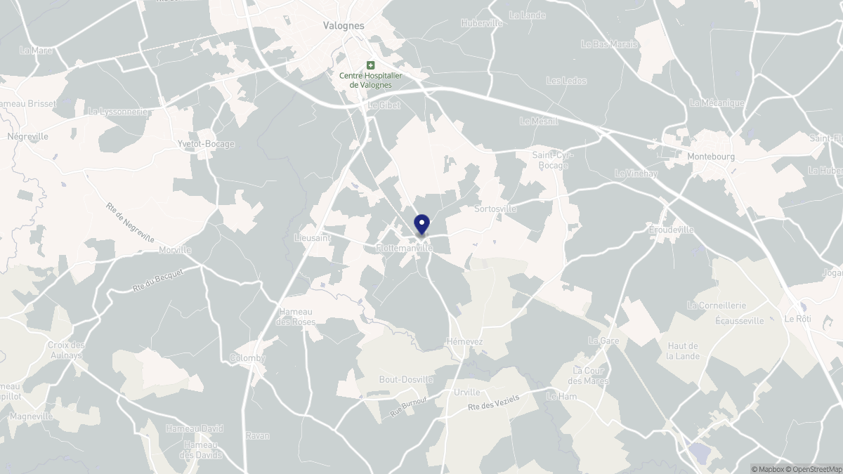 Aperçu cartographique de Flottemanville, centré sur la commune
