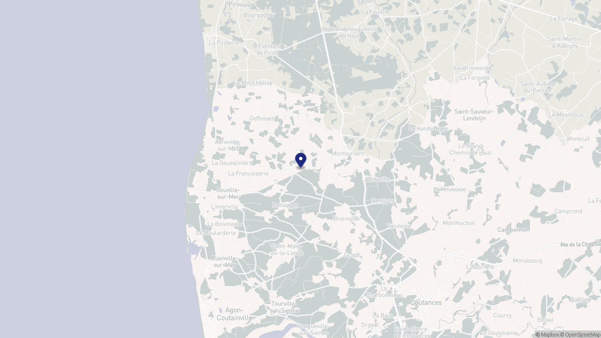 Aperçu cartographique de Gouville-sur-Mer, centré sur la commune