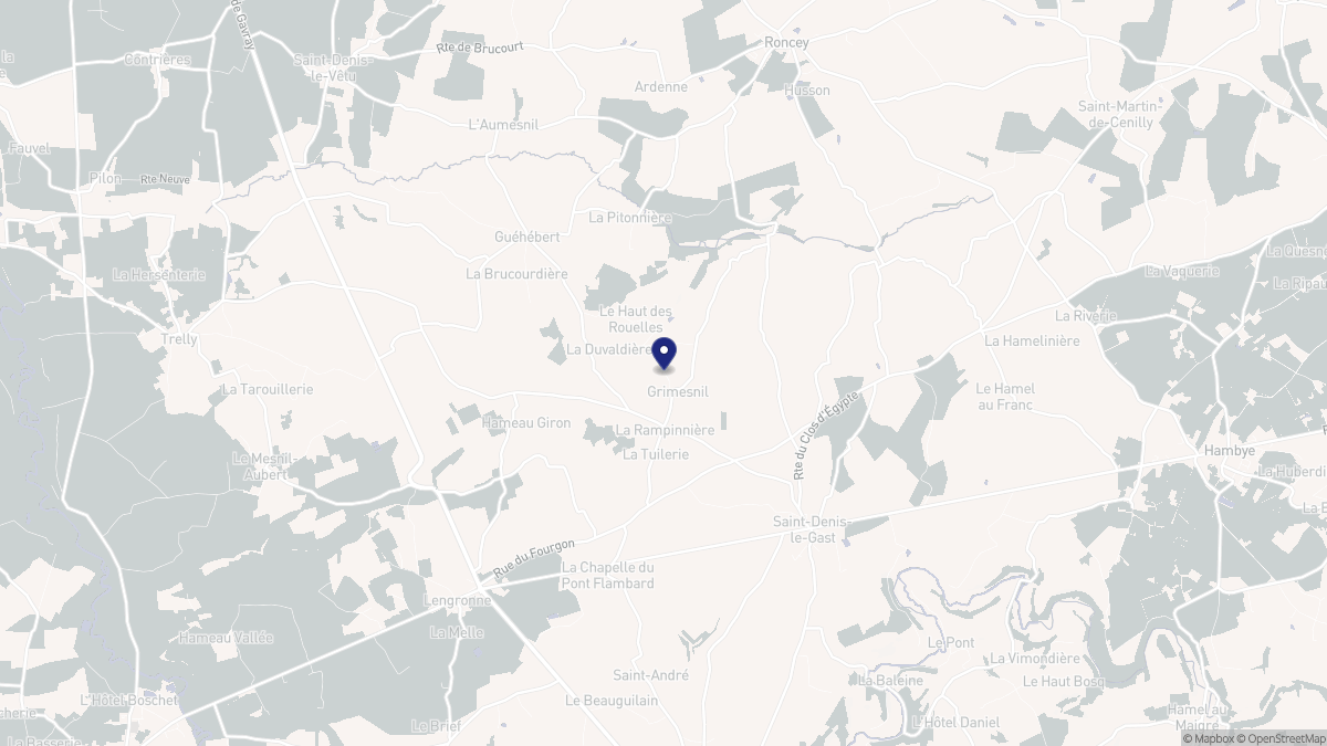 Aperçu cartographique de Grimesnil, centré sur la commune
