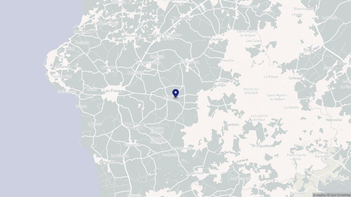 Aperçu cartographique de Grosville, centré sur la commune