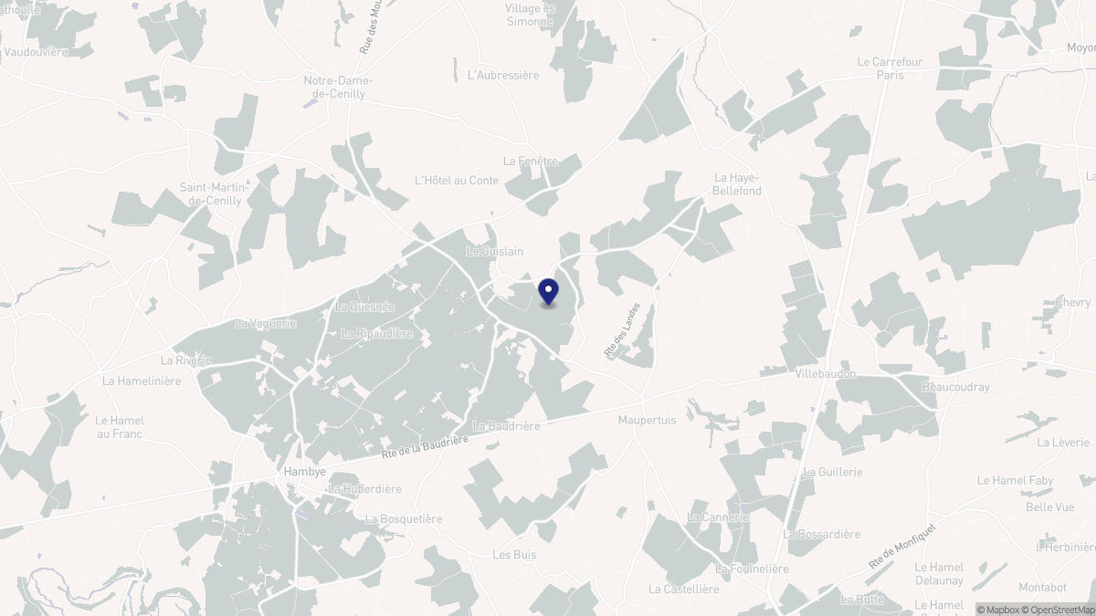 Aperçu cartographique de Le Guislain, centré sur la commune