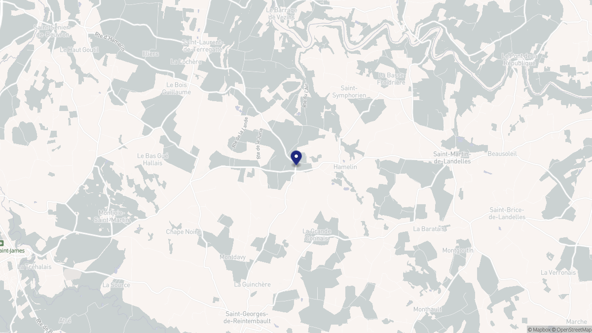 Aperçu cartographique de Hamelin, centré sur la commune