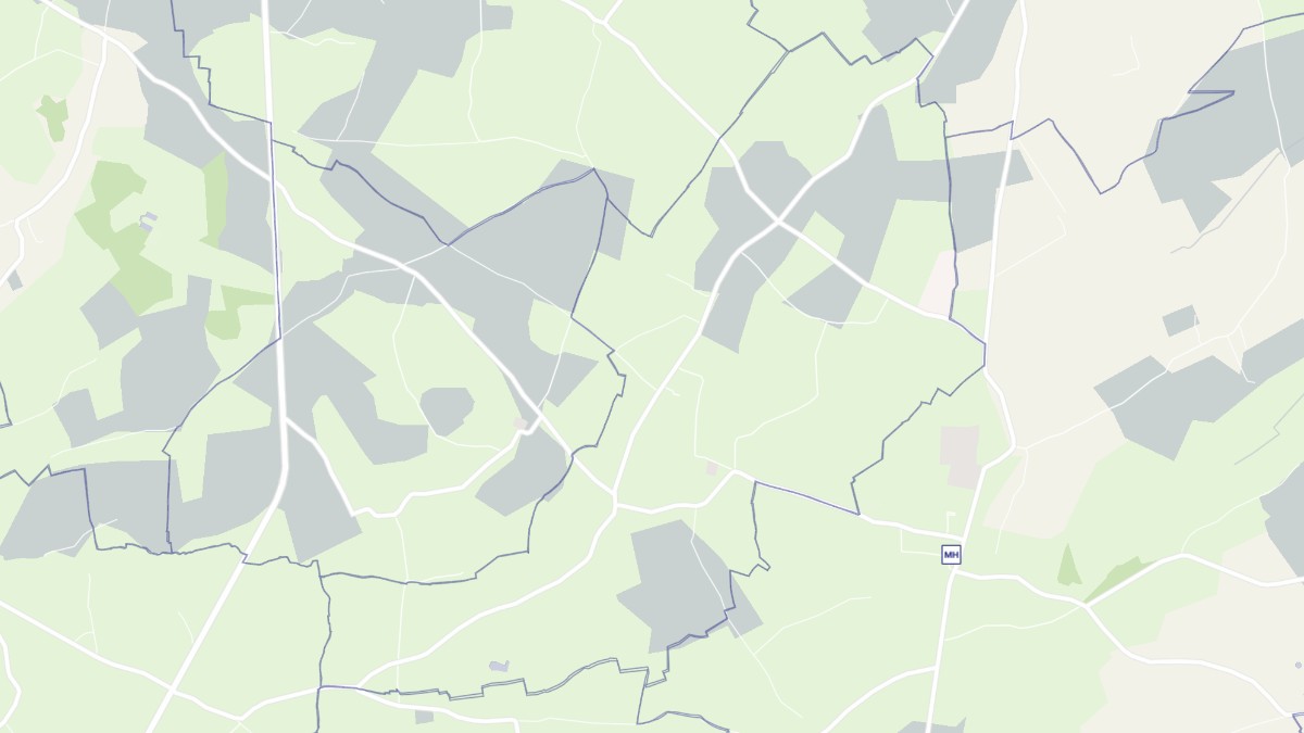 Aperçu cartographique de Hautteville-Bocage, centré sur la commune