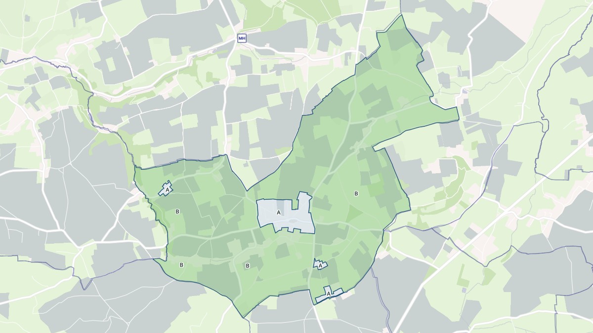 Aperçu cartographique de Helleville, centré sur la commune